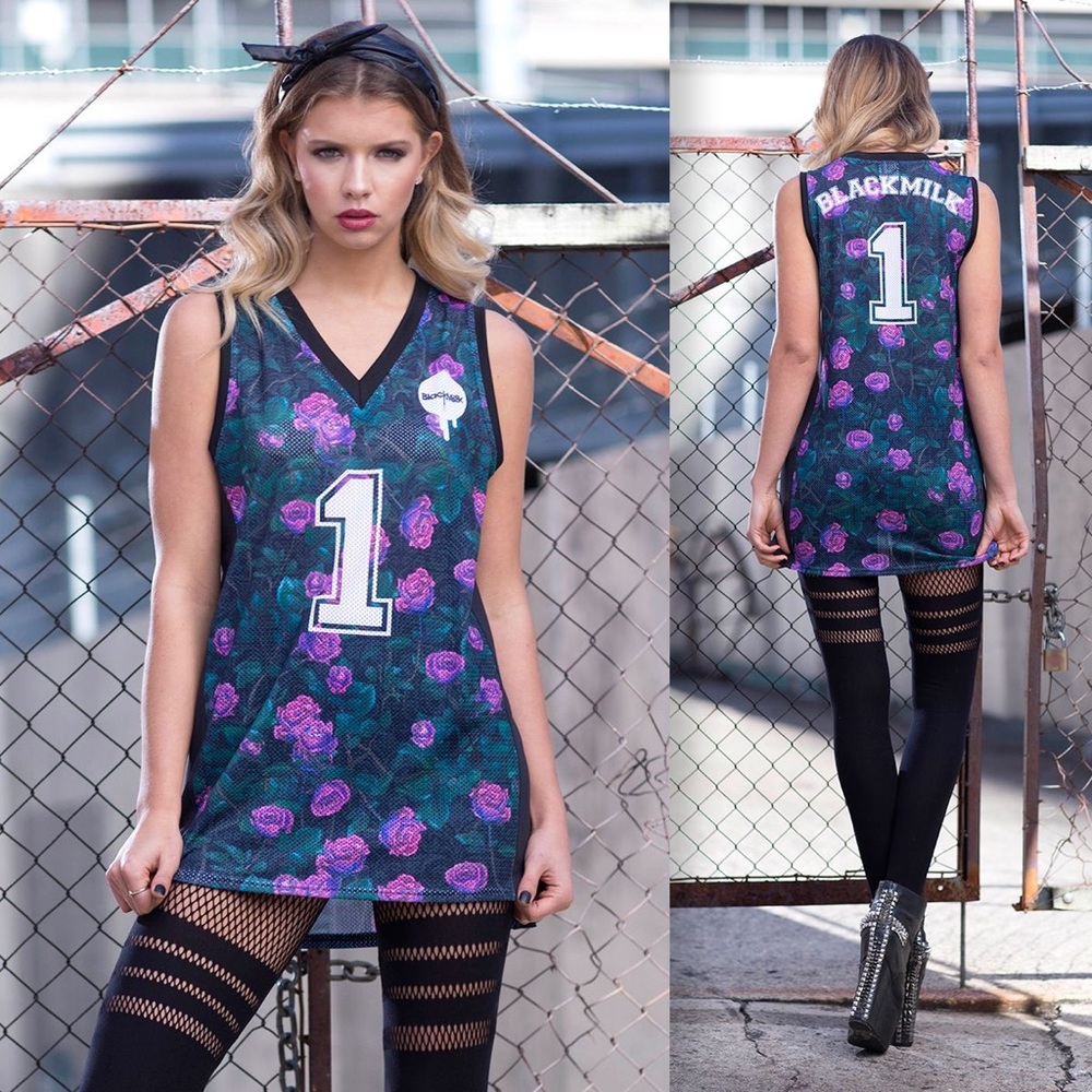 Blackmilk Purple Rose Shooter Basketball Jersey